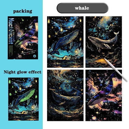Glowing Scratch Art 2 x paintings
